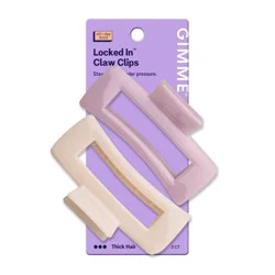 Gimme Beauty Locked In Claw Clips for Thick Hair - Cream/Purple - 2ct