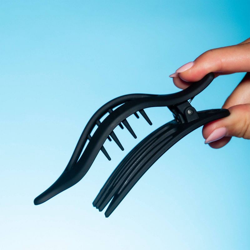 slide 2 of 8, Gimme Beauty Medium Oval Lay-Flat Claw Clip - Black/Tortoise - 2pc, 2 ct