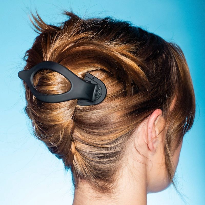 slide 4 of 8, Gimme Beauty Medium Oval Lay-Flat Claw Clip - Black/Tortoise - 2pc, 2 ct