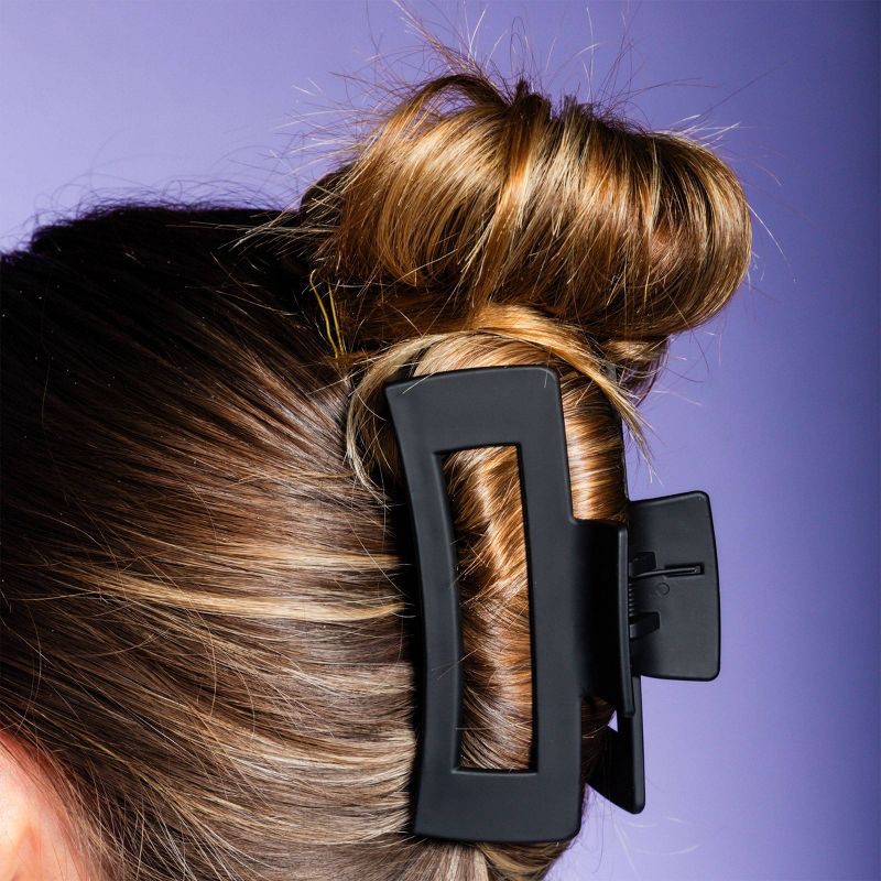 slide 4 of 8, Gimme Beauty Rectangle Claw Clip - Black/Tortoise - 2pc, 2 ct