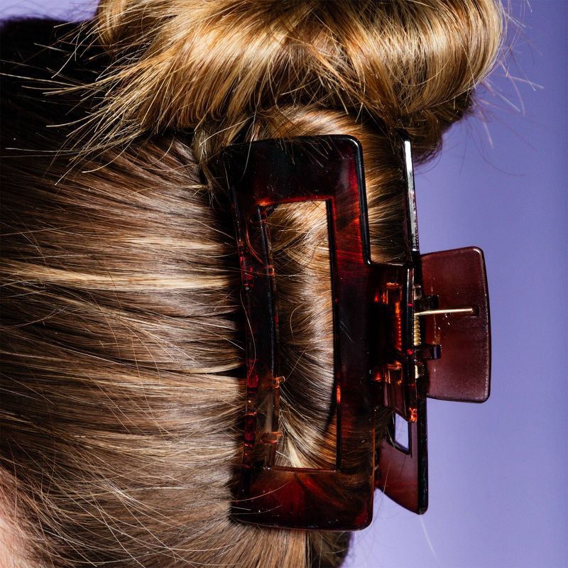 slide 7 of 8, Gimme Beauty Rectangle Claw Clip - Black/Tortoise - 2pc, 2 ct