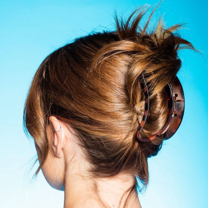 slide 3 of 8, Gimme Beauty Medium Minimal Oval Claw Clip - Black/Tortoise - 2pc, 2 ct