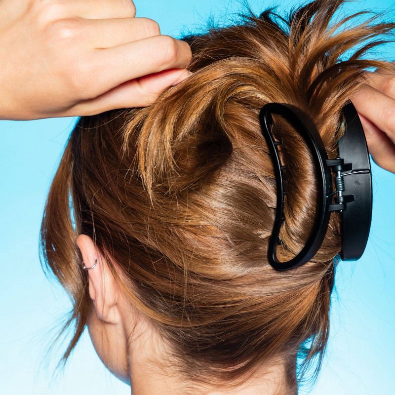 slide 5 of 8, Gimme Beauty Medium Minimal Oval Claw Clip - Black/Tortoise - 2pc, 2 ct