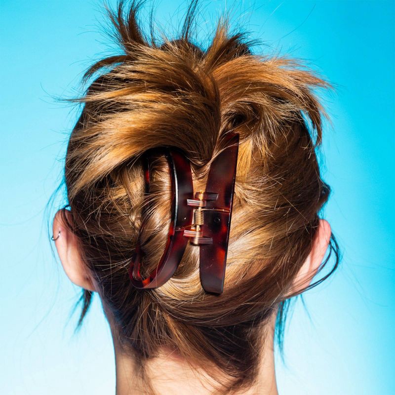 slide 6 of 8, Gimme Beauty Medium Minimal Oval Claw Clip - Black/Tortoise - 2pc, 2 ct