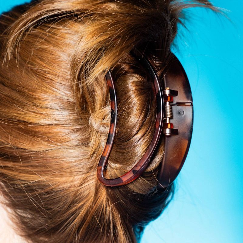 slide 7 of 8, Gimme Beauty Medium Minimal Oval Claw Clip - Black/Tortoise - 2pc, 2 ct