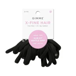 Gimme Beauty Extra Fine Hair Tie Bands - Black - 20ct