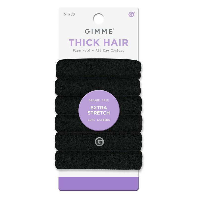 slide 1 of 5, Gimme Beauty Extra Stretch Thick Hair Bands - 6pk, 6 ct