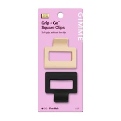 Gimme Beauty Grip + Go Square Claw Clips for Fine Hair - Cream/Black - 2ct: Securing Hair, ABS Material