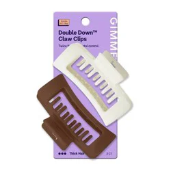 Gimme Beauty Double Down Claw Clips for Thick Hair - Brown/Cream - 2ct: Hair Styling, Recycled ABS Material