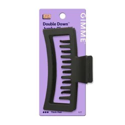 Gimme Beauty Double Down Jumbo Claw Clip for Thick Hair - Black: Hair Styling, One Piece, Recycled ABS Material