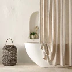 Linen Shower Curtain Natural - Casaluna
