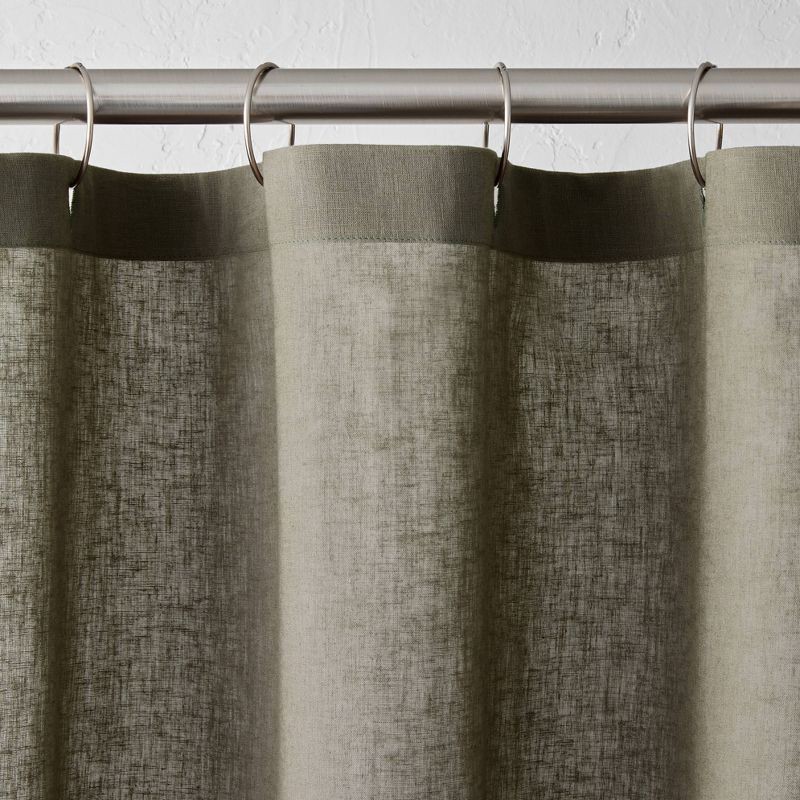 slide 2 of 3, 72"x72" Linen Shower Curtain Gray - Casaluna™, 1 ct
