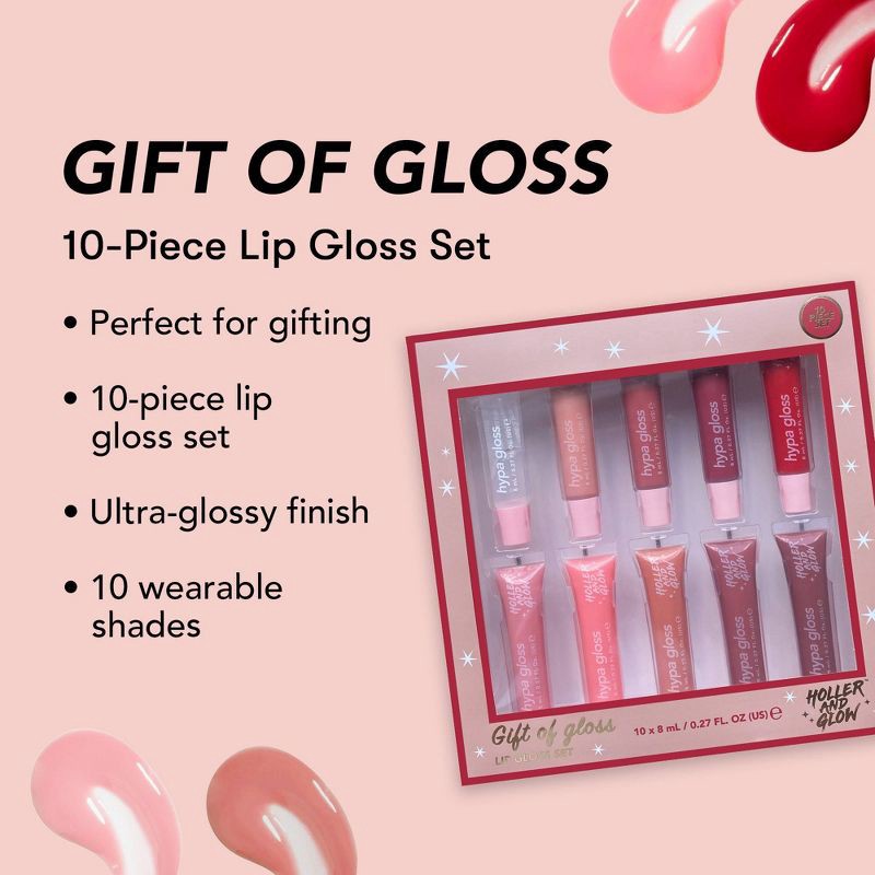 slide 5 of 6, Holler and Glow Juicy Lip Gloss Tube Gift Set - 10ct, 10 ct