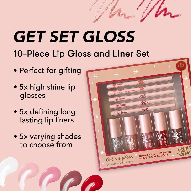 slide 6 of 6, Holler and Glow Lip Liner and Gloss Set Gift Set - 10ct, 10 ct