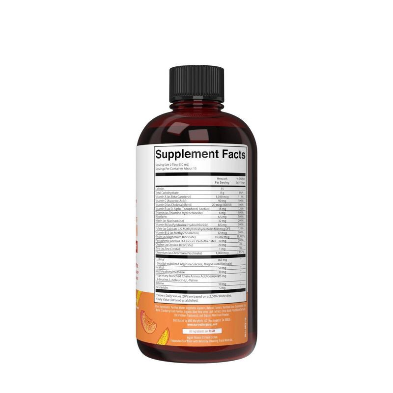 slide 2 of 6, MaryRuth's Liquid Morning Vegan Multivitamin + Hair Growth - Peach Mango - 15.2oz, 15.2 oz
