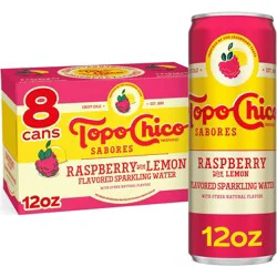 Topo Chico Sabores Raspberry Lemon Flavored Sparkling Water - 8pk/12 fl oz Cans