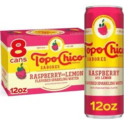 Topo Chico Sabores Raspberry Lemon Flavored Sparkling Water - 8pk/12 fl oz Cans