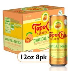 Topo Chico Sabores Tropical Mango Flavored Sparkling Water - 8pk/12 fl oz Cans