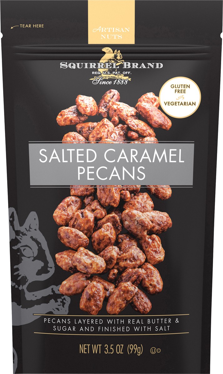 slide 9 of 11, Squirrel Brand Salted Caramel Pecans 3.5 oz. Bag, 3.5 oz