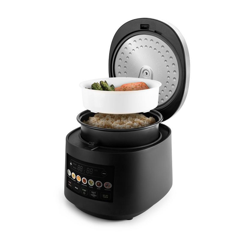 slide 4 of 15, Aroma 20 Cup Digital Rice Cooker Black: Stainless Steel, Small Tray, Steamer for Food, Rice Maker, Removable Lid, 1 ct