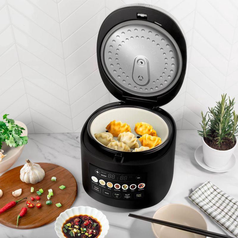 slide 6 of 15, Aroma 20 Cup Digital Rice Cooker Black: Stainless Steel, Small Tray, Steamer for Food, Rice Maker, Removable Lid, 1 ct