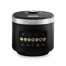 Aroma 20 Cup Digital Rice Cooker Black: Stainless Steel, Small Tray, Steamer for Food, Rice Maker, Removable Lid