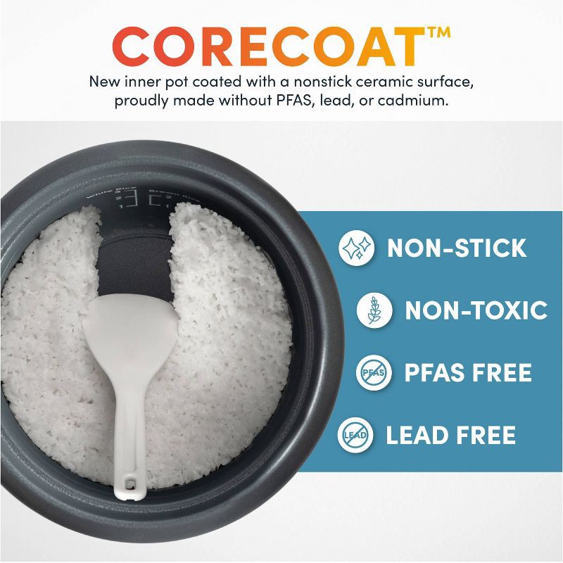 slide 9 of 12, Aroma 6 Cup Rice Cooker with Outer Steam Tray Black, 1 ct