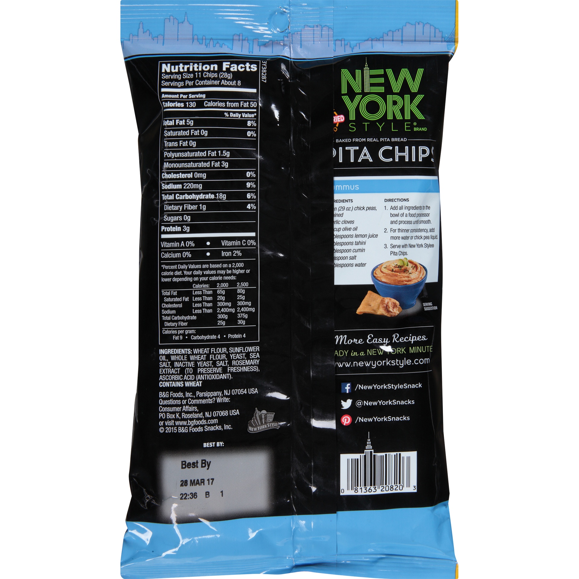 slide 5 of 6, New York Style New York Sea Salt Pita Chips, 8 oz