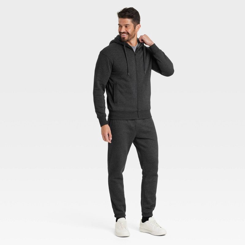 slide 3 of 3, Men's High Pile Lined Zip-Up Hoodie - Goodfellow & Co™ Black M, 1 ct