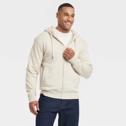 Men's High Pile Lined Zip-Up Hoodie - Goodfellow & Co™ Oyster L