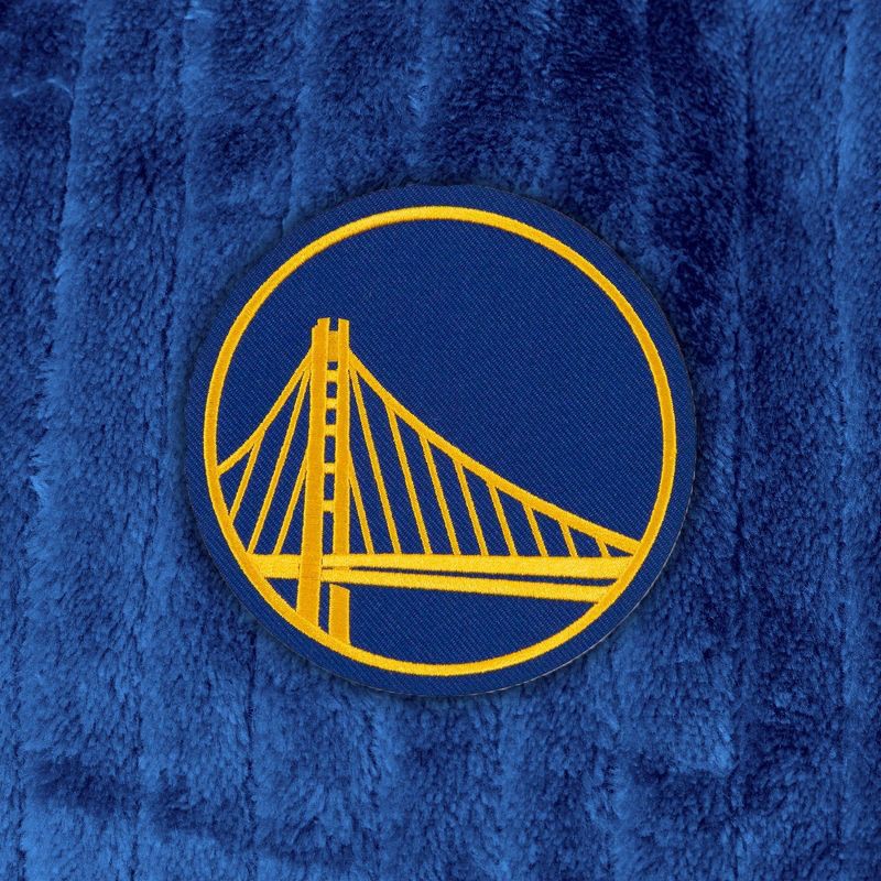 slide 3 of 3, NBA Golden State Warriors Ribbed Robe: Midweight Polyester, Loose Fit, Front Tie, 1 ct