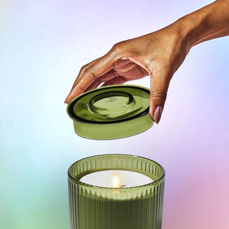 slide 3 of 9, Lifelines Ribbed Olive Flameless Candle Diffuser, 1 ct