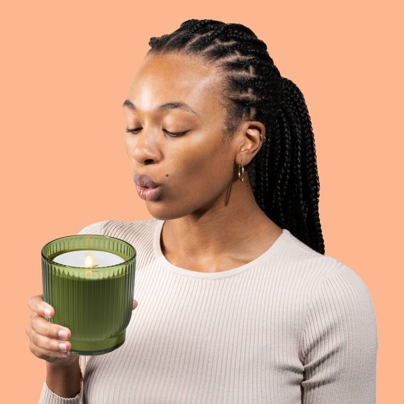 slide 4 of 9, Lifelines Ribbed Olive Flameless Candle Diffuser, 1 ct