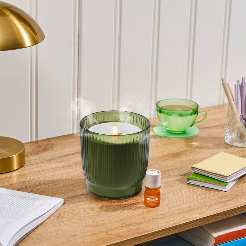 slide 9 of 9, Lifelines Ribbed Olive Flameless Candle Diffuser, 1 ct
