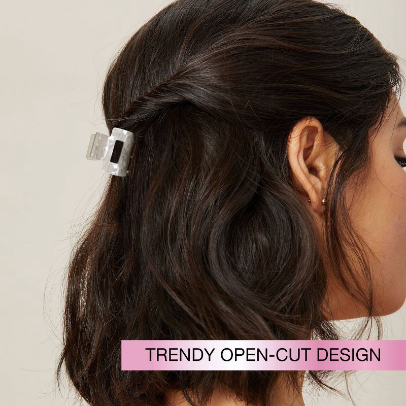 slide 6 of 8, scunci scünci Mini Claw Clips - Neutral Solids and Patterns - Fine Hair - 5pcs, 5 ct