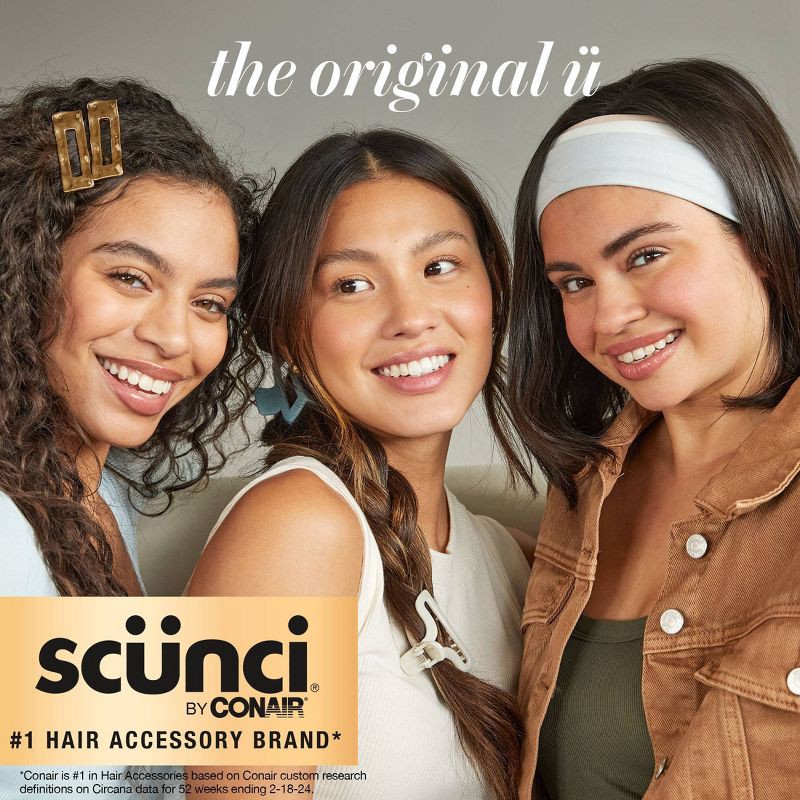 slide 7 of 7, scunci scünci No Damage Total Comfort Extra Wide Headbands - Gray/Black - All Hair - 2pcs, 2 ct