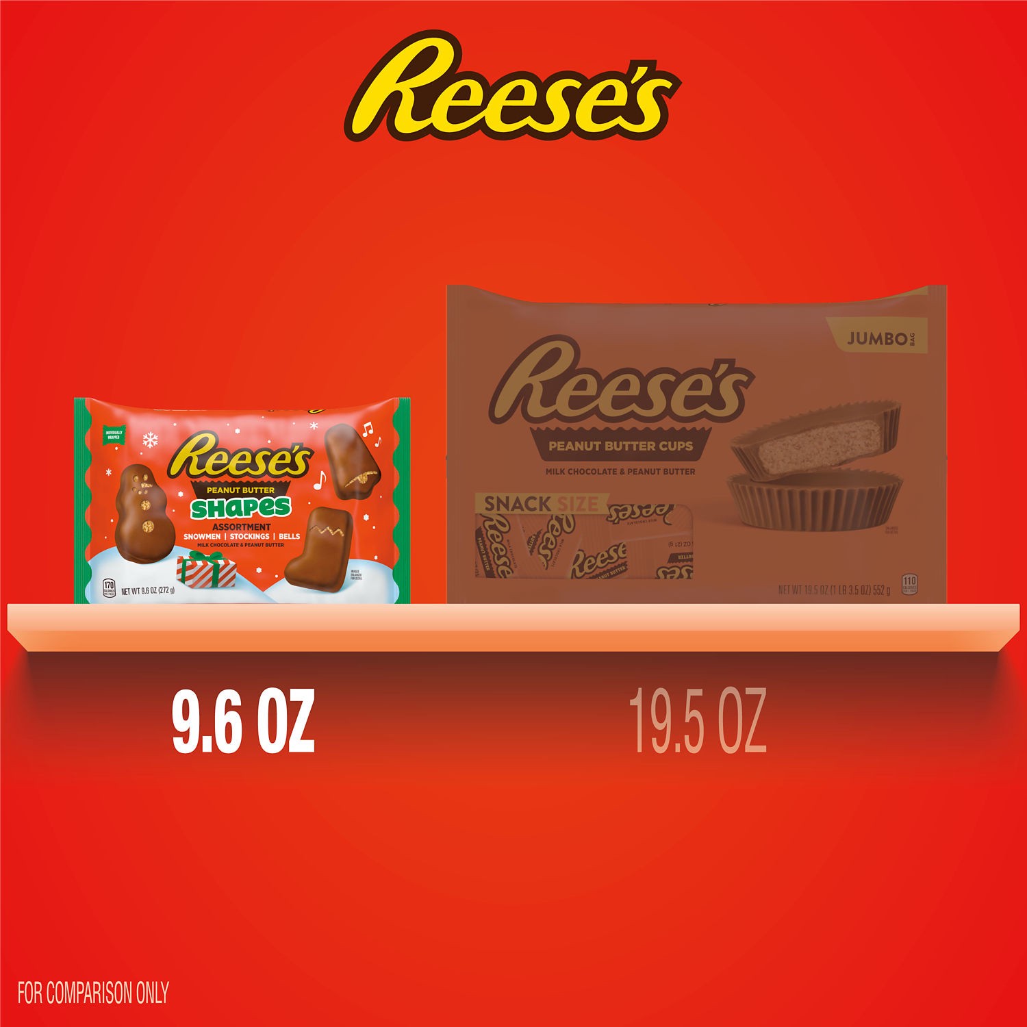 slide 5 of 8, Reese's Candies, Milk Chocolate & Peanut Butter, Mystery Shapes, 9.6 oz