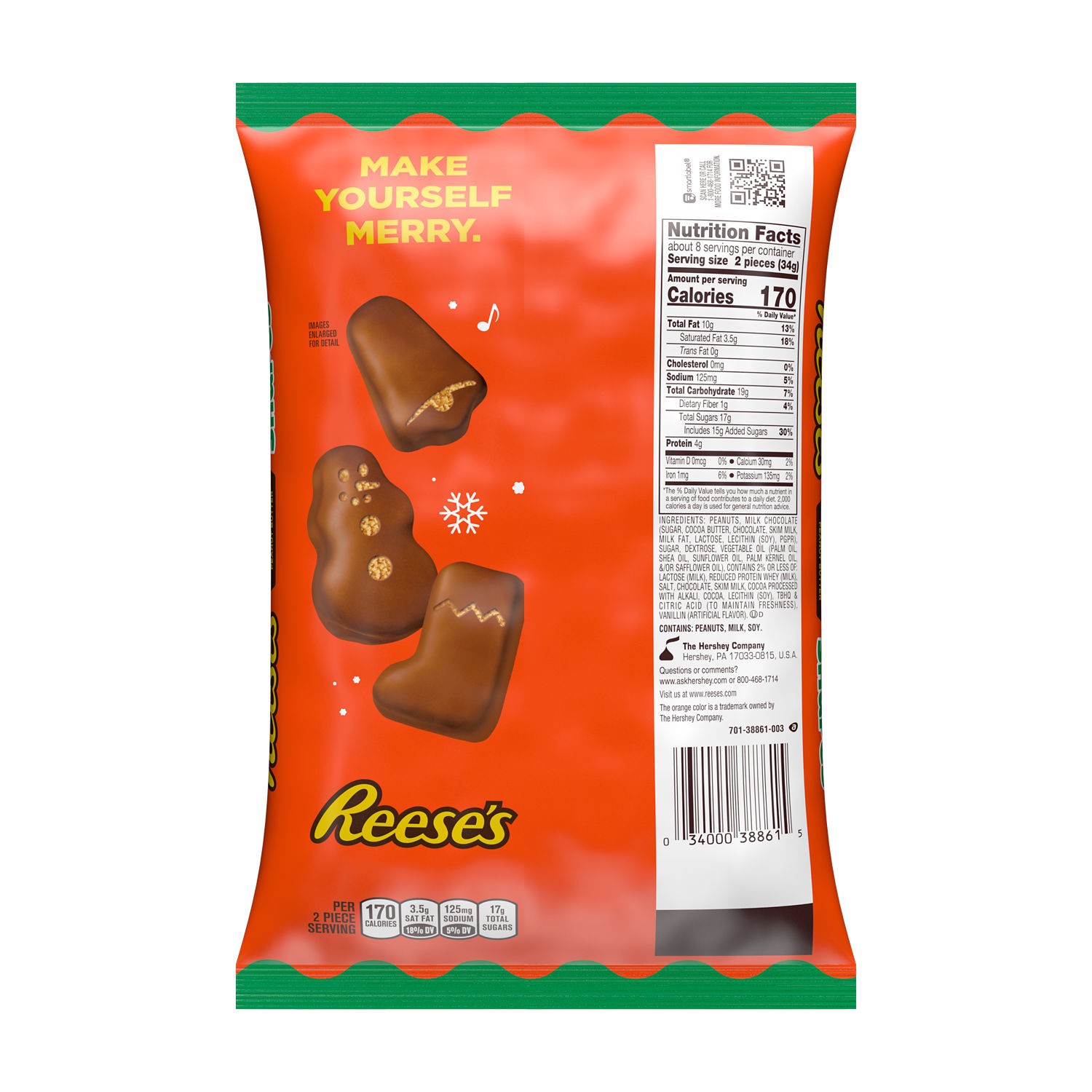 slide 7 of 8, Reese's Candies, Milk Chocolate & Peanut Butter, Mystery Shapes, 9.6 oz