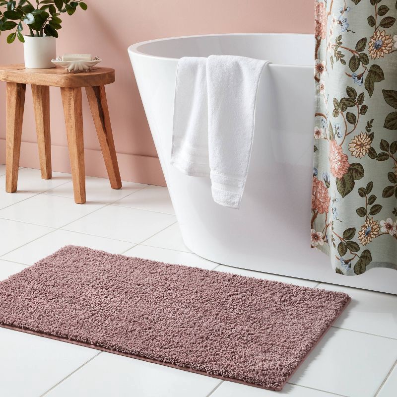 slide 2 of 4, 20"x34" Performance Plus Plush Non Skid Bath Rug Mauve - Threshold™, 1 ct