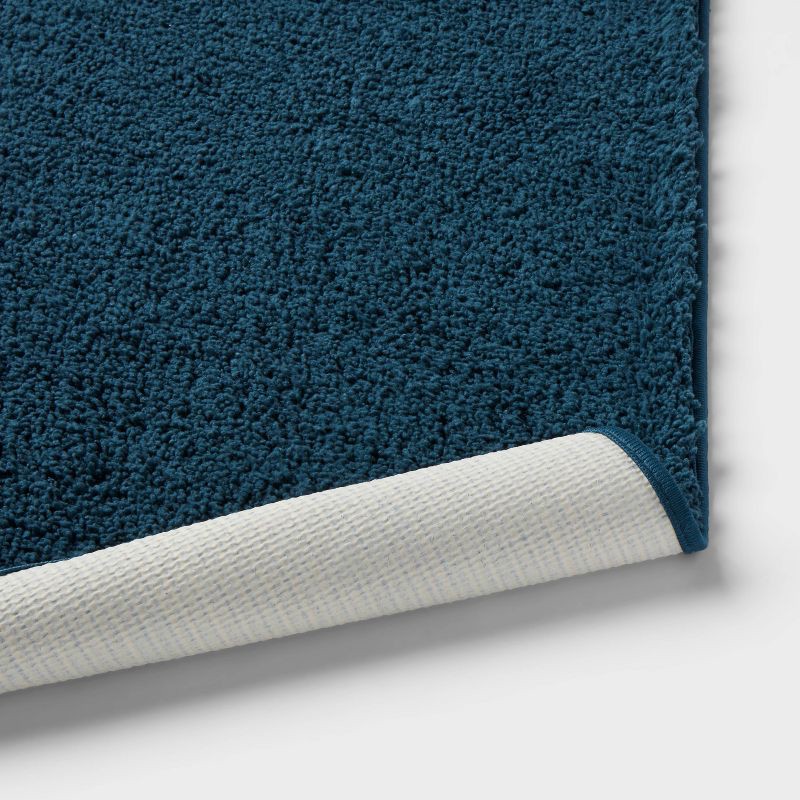 slide 4 of 4, 20"x34" Performance Plus Plush Non Skid Bath Rug Turquoise - Threshold™, 1 ct