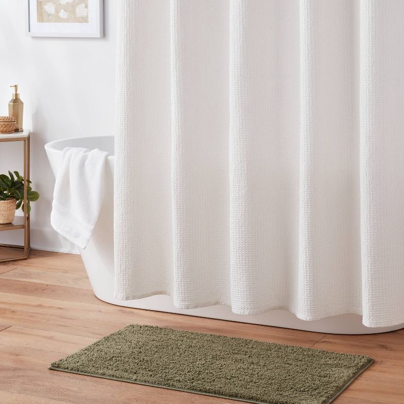 slide 2 of 4, 20"x34" Performance Plus Plush Non-Skid Bath Rug Moss Green- Threshold™, 1 ct