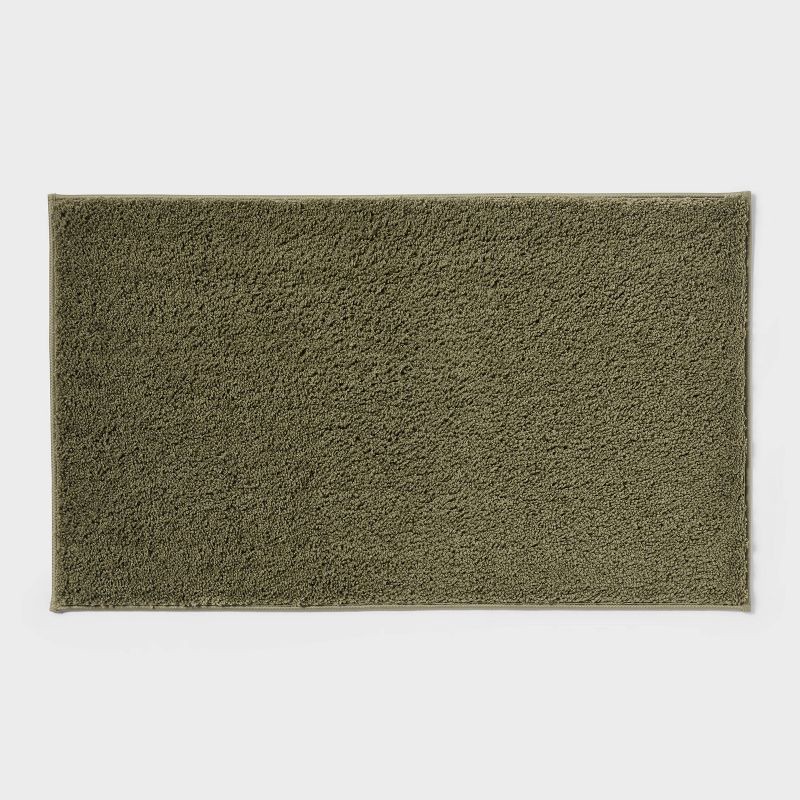 slide 1 of 4, 20"x34" Performance Plus Plush Non-Skid Bath Rug Moss Green- Threshold™, 1 ct