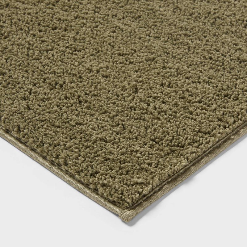 slide 3 of 4, 20"x34" Performance Plus Plush Non-Skid Bath Rug Moss Green- Threshold™, 1 ct