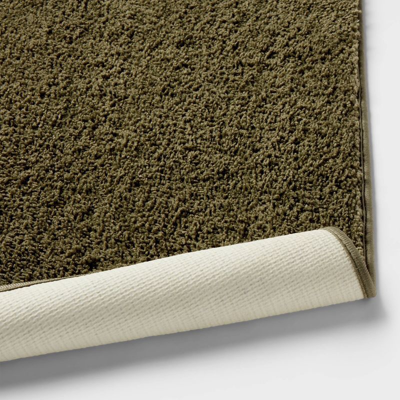 slide 4 of 4, 20"x34" Performance Plus Plush Non-Skid Bath Rug Moss Green- Threshold™, 1 ct