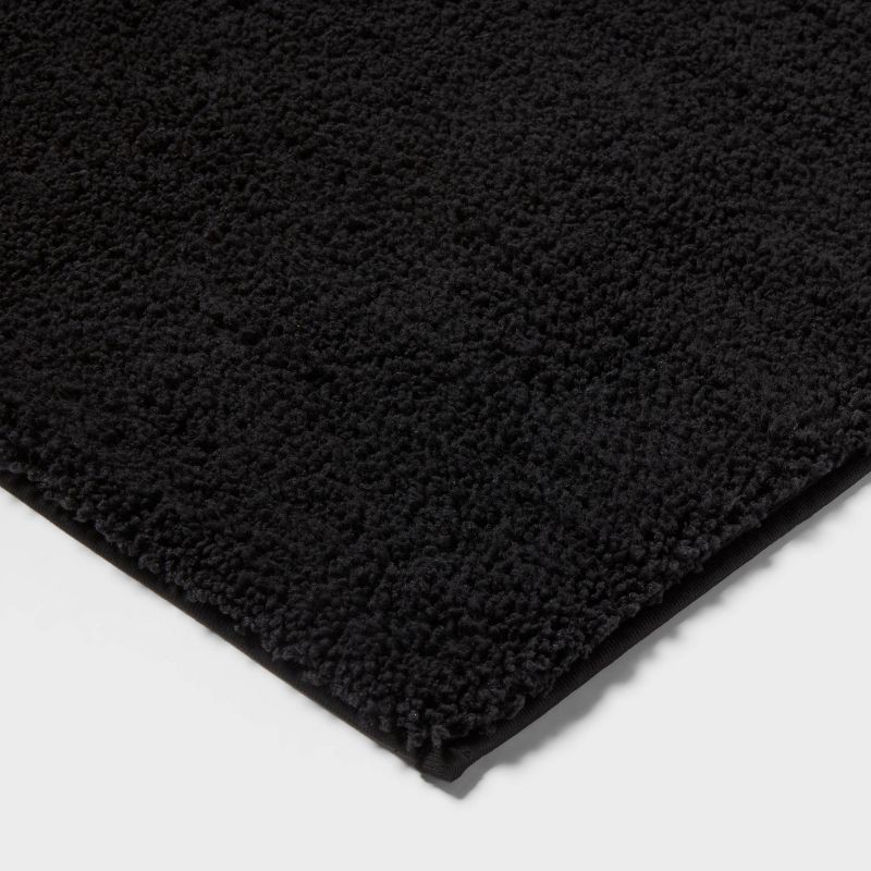 slide 3 of 4, 20"x34" Performance Plus Plush Non Skid Bath Rug Black - Threshold™, 1 ct