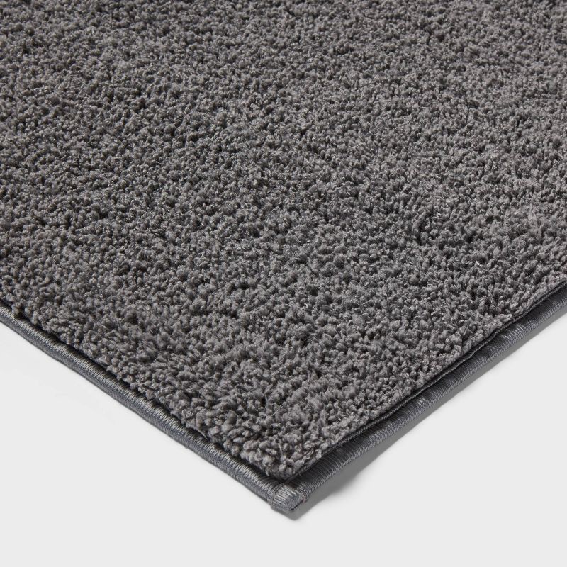 slide 3 of 4, 20"x34" Performance Plus Plush Non Skid Bath Rug Dark Gray - Threshold™, 1 ct