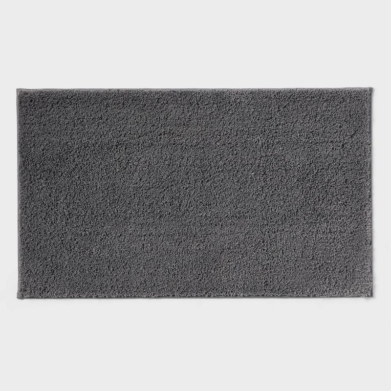 slide 1 of 4, 20"x34" Performance Plus Plush Non Skid Bath Rug Dark Gray - Threshold™, 1 ct