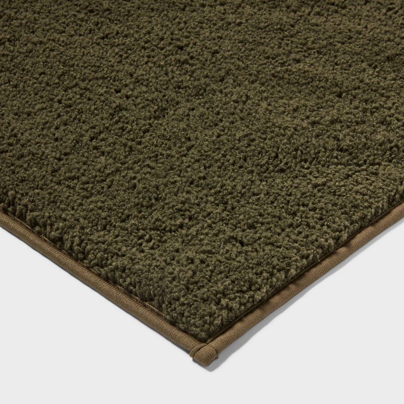 slide 3 of 4, 20"x34" Performance Plus Plush Non Skid Bath Rug Dark Green - Threshold™, 1 ct