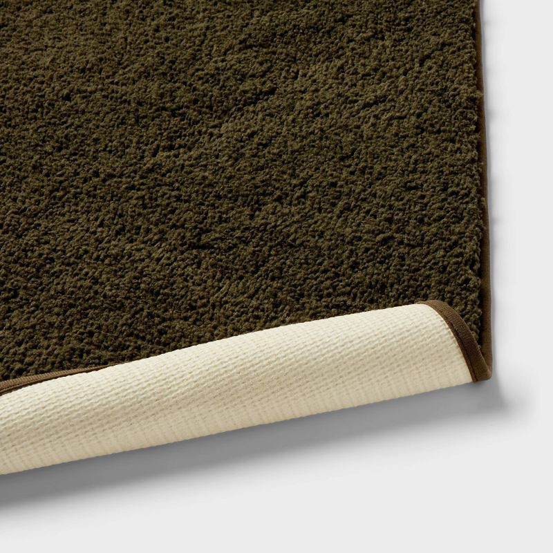 slide 4 of 4, 20"x34" Performance Plus Plush Non Skid Bath Rug Dark Green - Threshold™, 1 ct