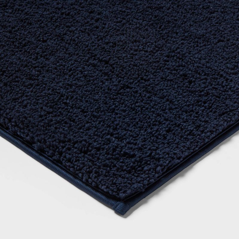slide 3 of 4, 20"x34" Performance Plus Plush Non Skid Bath Rug Navy - Threshold™, 1 ct